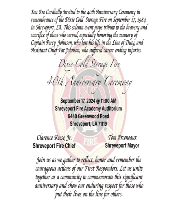 InvitationDixieColdStorageFire