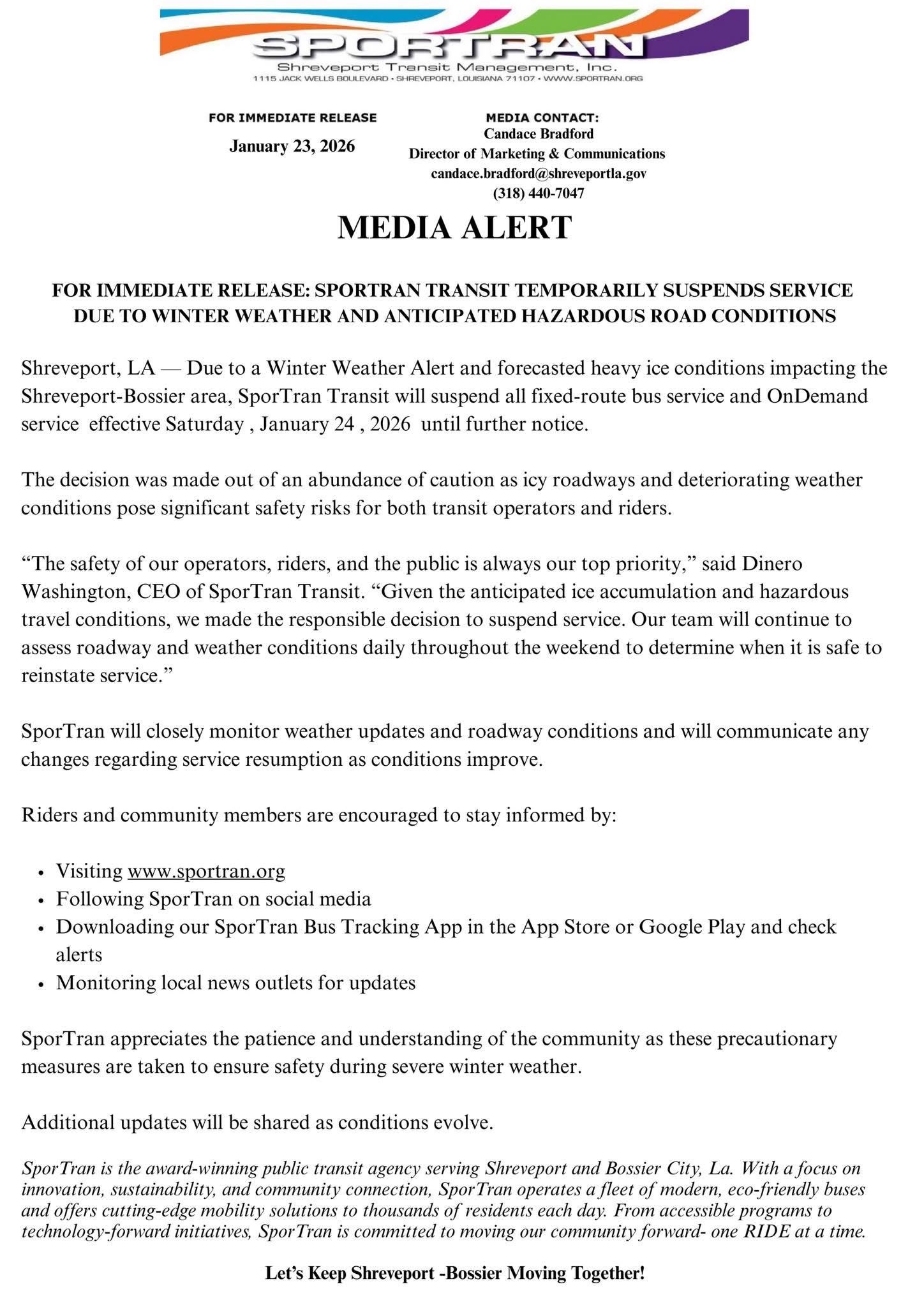 SPORTRAN MediaAlertWeather